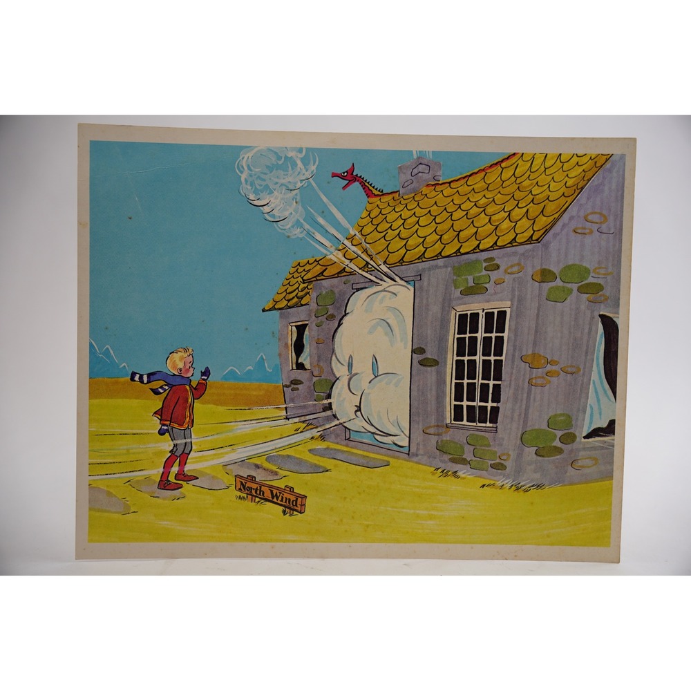 Cooper Films‎ Illustration Print Kids 12.5x10 Poster North Wind 1970 Vintage